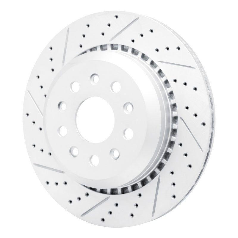 R1 20-25 Jeep Wrangler Rear Left Drilled & Slotted Geo-Carbon Rotor