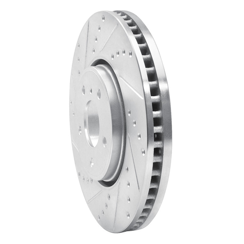 R1 05-14 Infiniti FX37 Front Left Drilled & Slotted Silver Brake Rotor