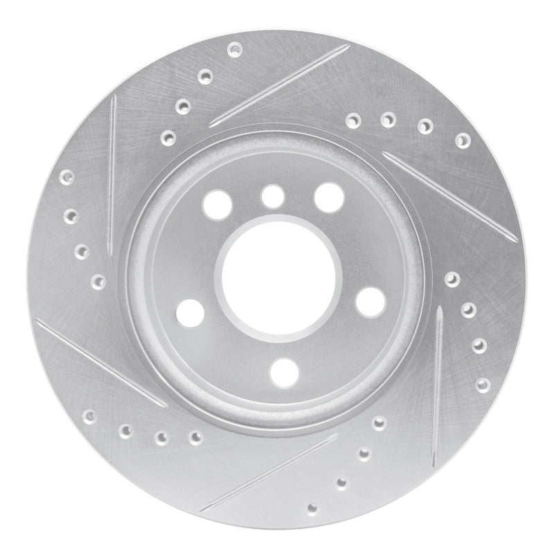 R1 14-24 Mini Cooper (Excl Clubman) Front Right Drilled & Slotted Silver Brake Rotor