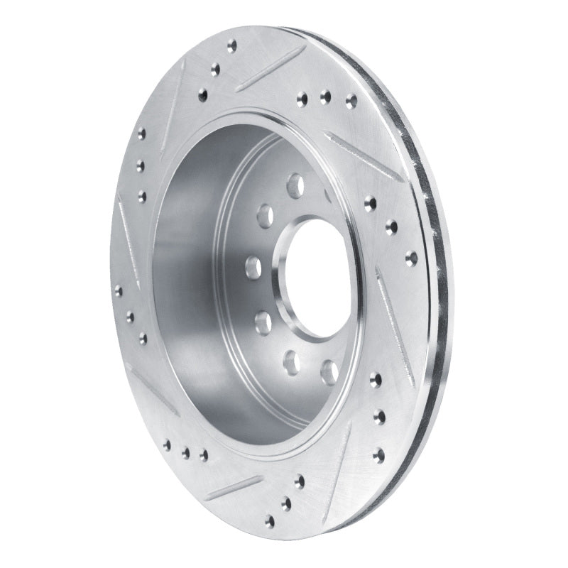 R1 03-11 Lincoln Town Car Rear Right Drilled & Slotted Silver Brake Rotor