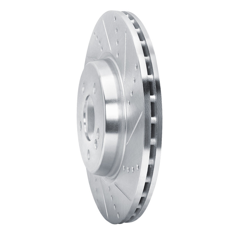 R1 16-23 Mercedes-Benz GLC43 AMG Rear Right Drilled & Slotted Silver Brake Rotor