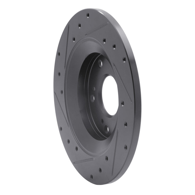 R1 00-09 Honda S2000 Rear Right Drilled & Slotted Black Brake Rotor