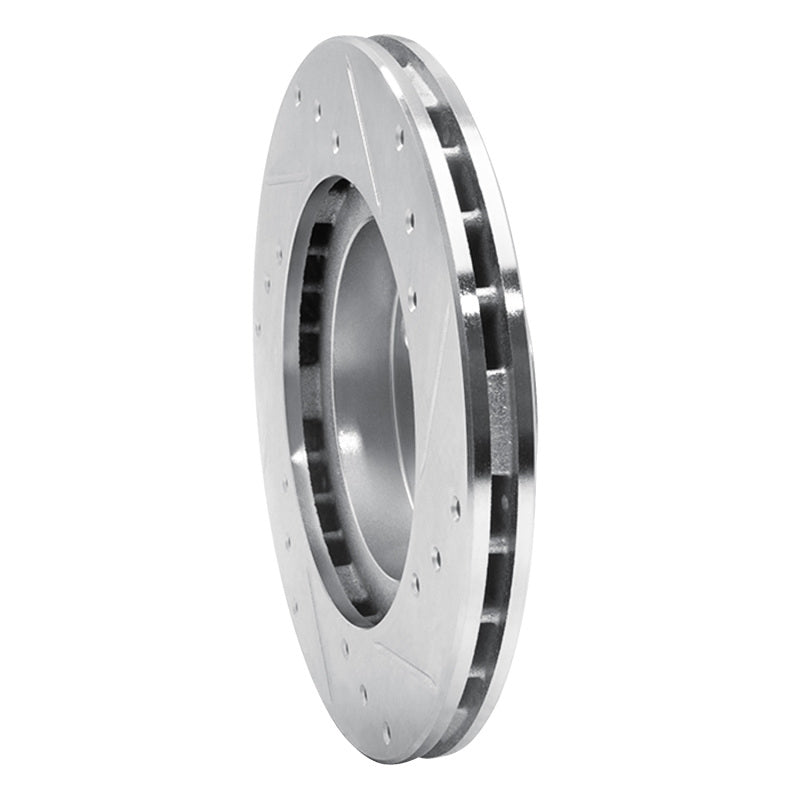 R1 87-92 Geo Prizm Front Left Drilled & Slotted Silver Brake Rotor