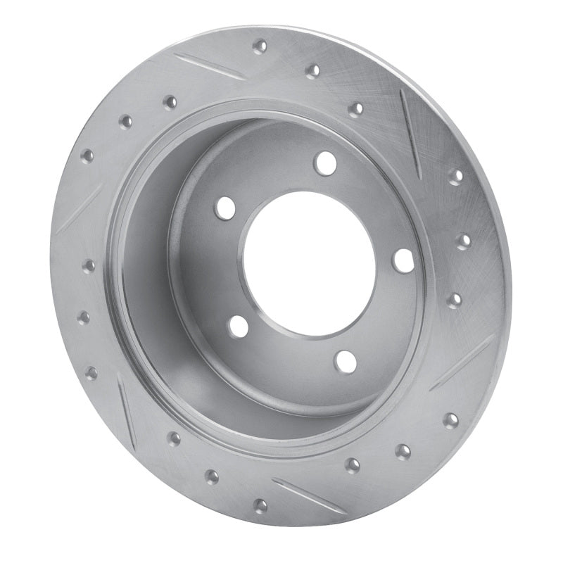 R1 07-17 Chrysler 200 Rear Left Drilled & Slotted Silver Brake Rotor