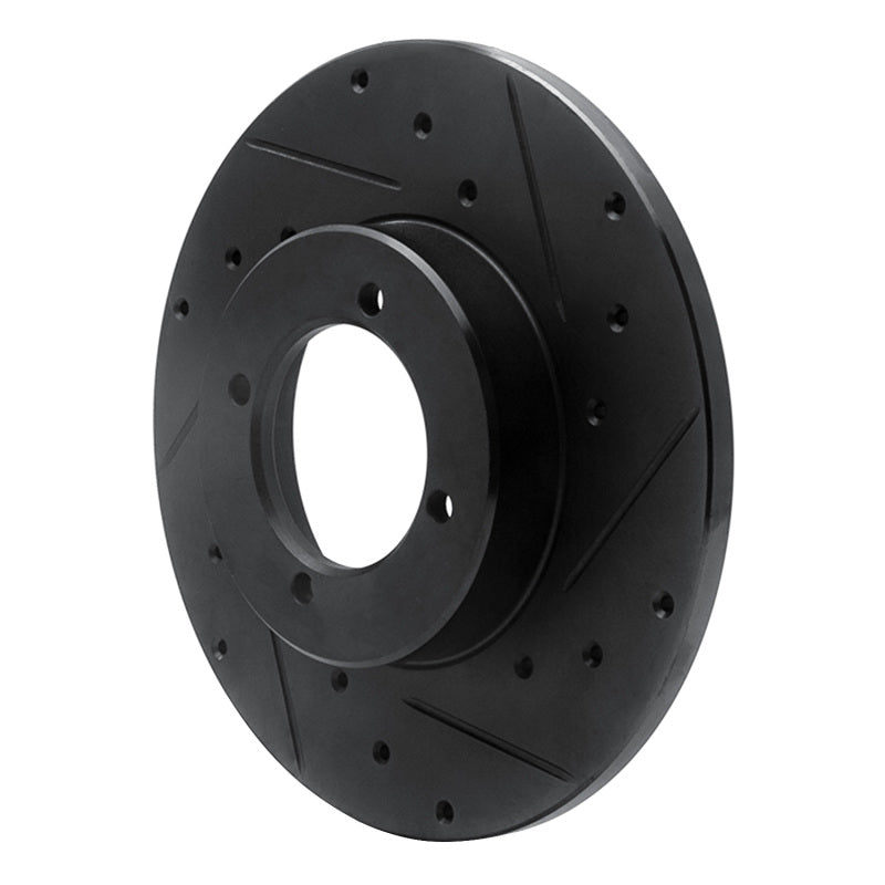 R1 74-78 Nissan 260Z Front Right Drilled & Slotted Black Brake Rotor