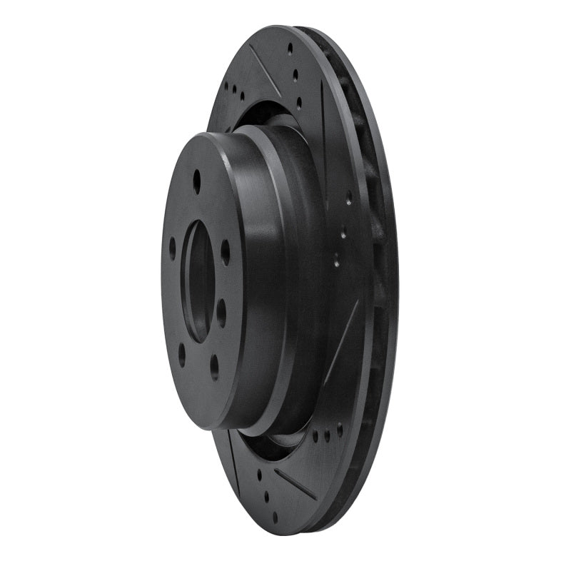 R1 95-99 BMW M3 E36 Left Rear Drilled & Slotted Black Brake Rotor
