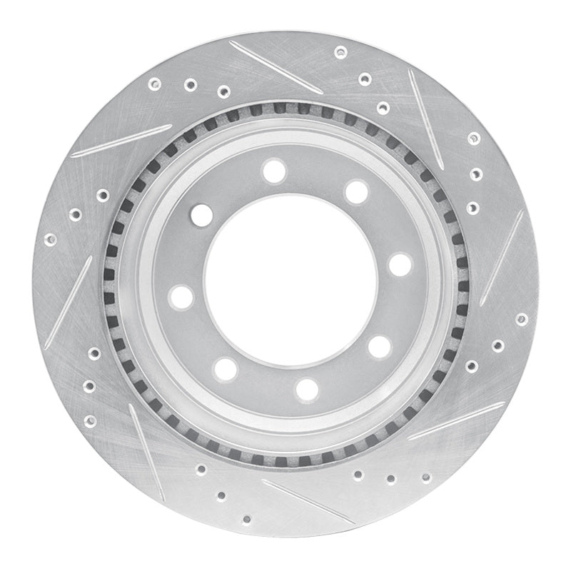 R1 08-25 Ford E-150 Rear Left Drilled & Slotted Silver Brake Rotor
