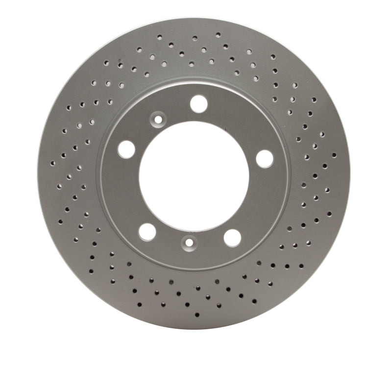 R1 05-08 Porsche Cayman Right Front Drilled GeoSPEC Coated Rotor