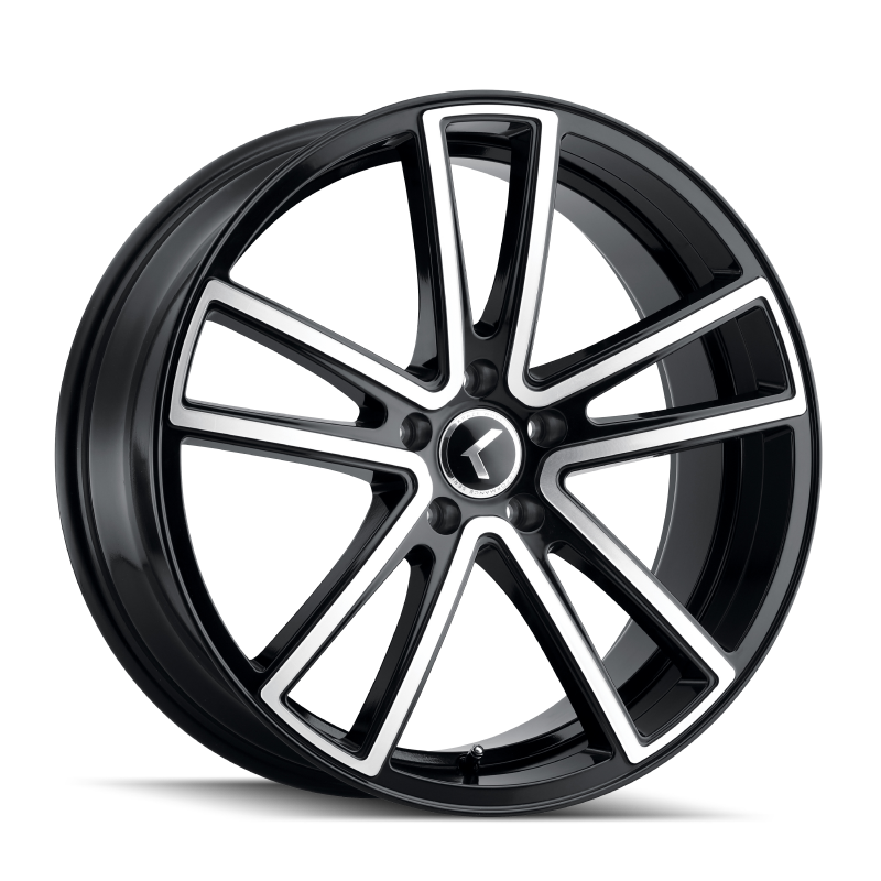 Kraze KR190 Lusso 20x8.5 / 5x115 BP / 38mm Offset / 72.62mm Hub Gloss Black Machined Wheel
