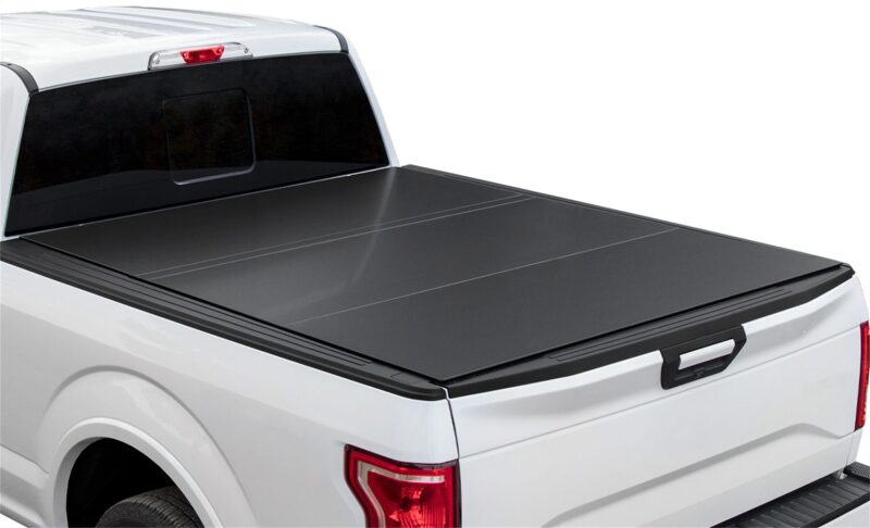 Access LOMAX 2022+ Rivian R1T 4ft 6in Bed (w/ OEM Tonneau Track) Tri-Fold Cover - Matte Black