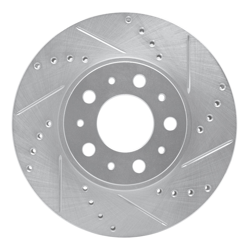 R1 95-04 Volvo 960 Front Right Drilled & Slotted Silver Brake Rotor