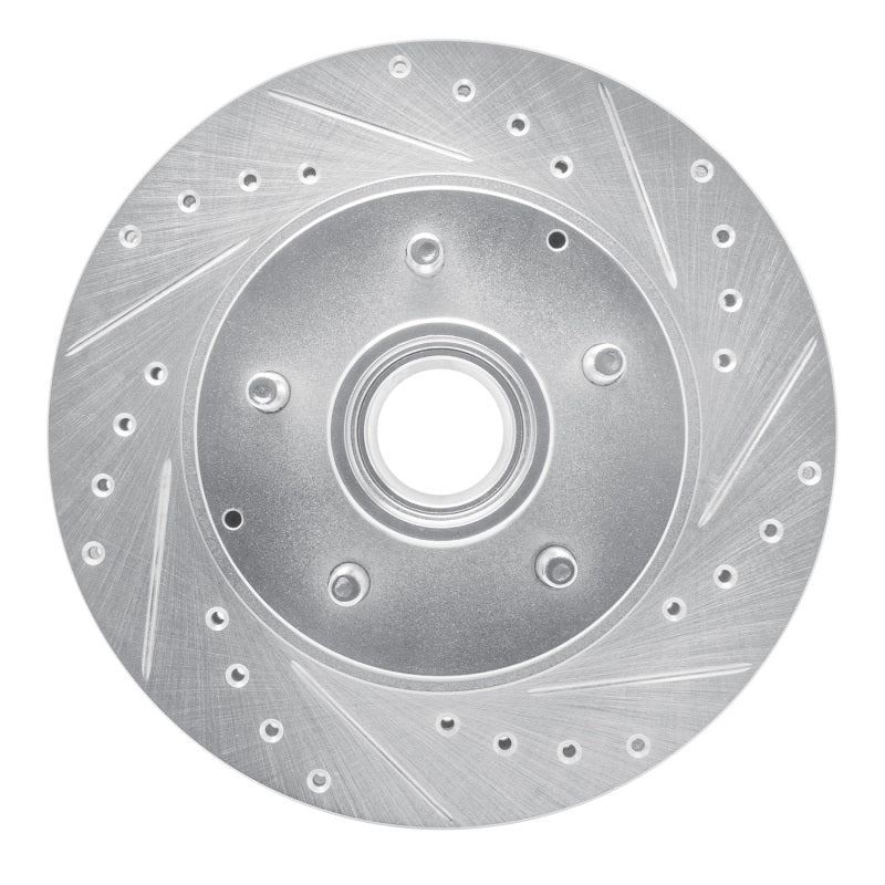 R1 93-95 Chevrolet G10 Front Right Drilled & Slotted Silver Brake Rotor