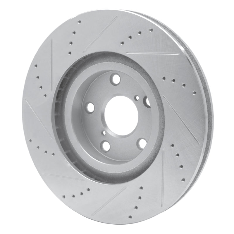 DFC 93-98 Toyota Supra Right Front Drilled & Slotted Silver Brake Rotor