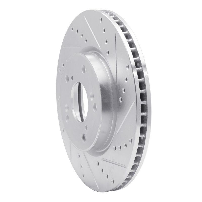 R1 13-22 Honda Accord Sedan Front Right Drilled & Slotted Silver Brake Rotor