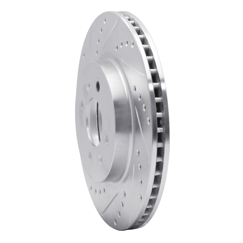 R1 12-23 Hyundai ACCENT Front Left Drilled & Slotted Silver Brake Rotor