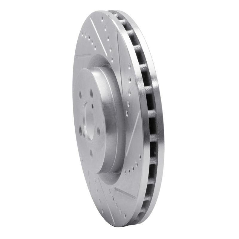 R1 03-25 Subaru BRZ Front Right Drilled & Slotted Silver Brake Rotor