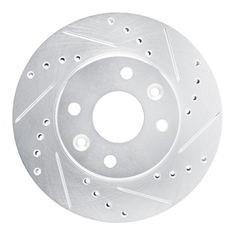 R1 94-00 Kia SPECTRA Front Right Drilled & Slotted Silver Brake Rotor