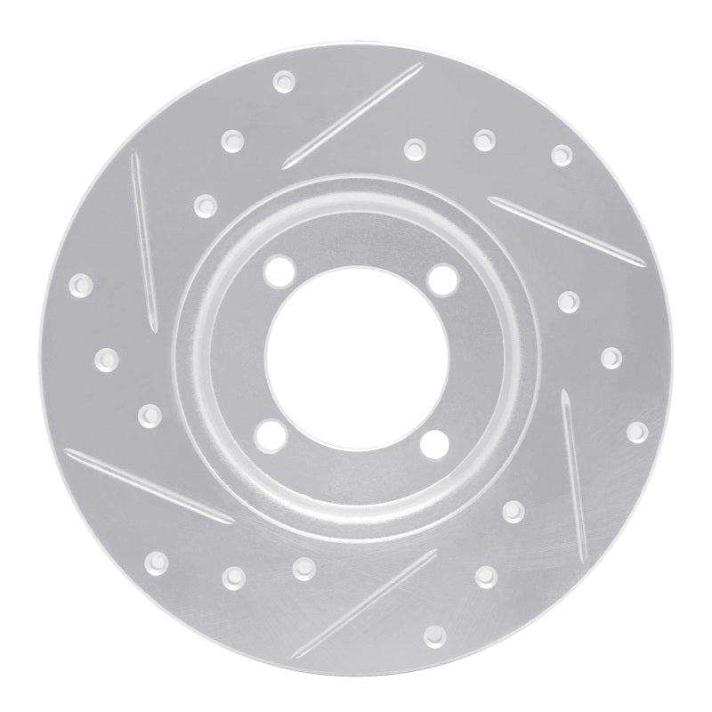 R1 74-87 Dodge COLT Front Right Drilled & Slotted Silver Brake Rotor