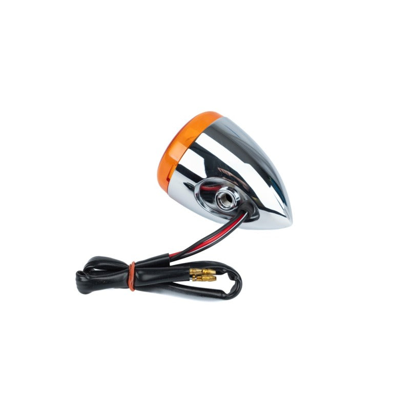 Bikers Choice Chrome Bullet Rear Turn Signal Amber Lens Dual Filament Replaces H-D 68977-00