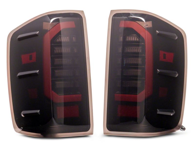 Raxiom 14-18 Chevrolet Silverado 1500 Axial Series LED Tail Lights- Black Housing (Smoked Lens)