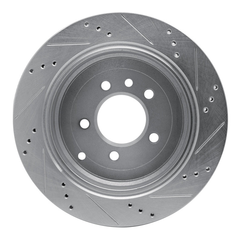 R1 05-07 Land Rover LR3 Rear Left Drilled & Slotted Silver Brake Rotor