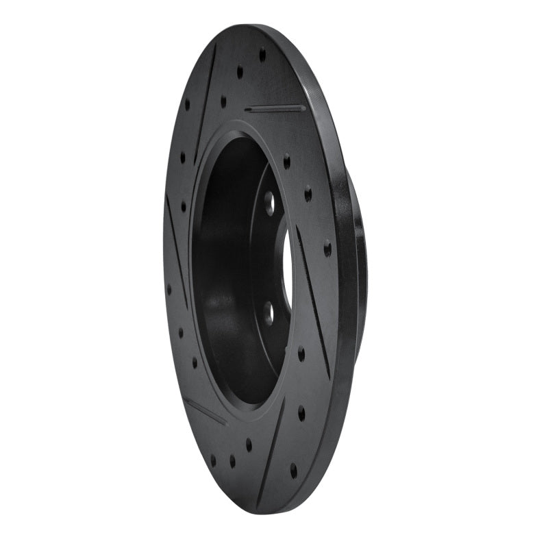 R1 02-08 Chevrolet ASTRA (Mexico) Rear Right Drilled & Slotted Black Brake Rotor