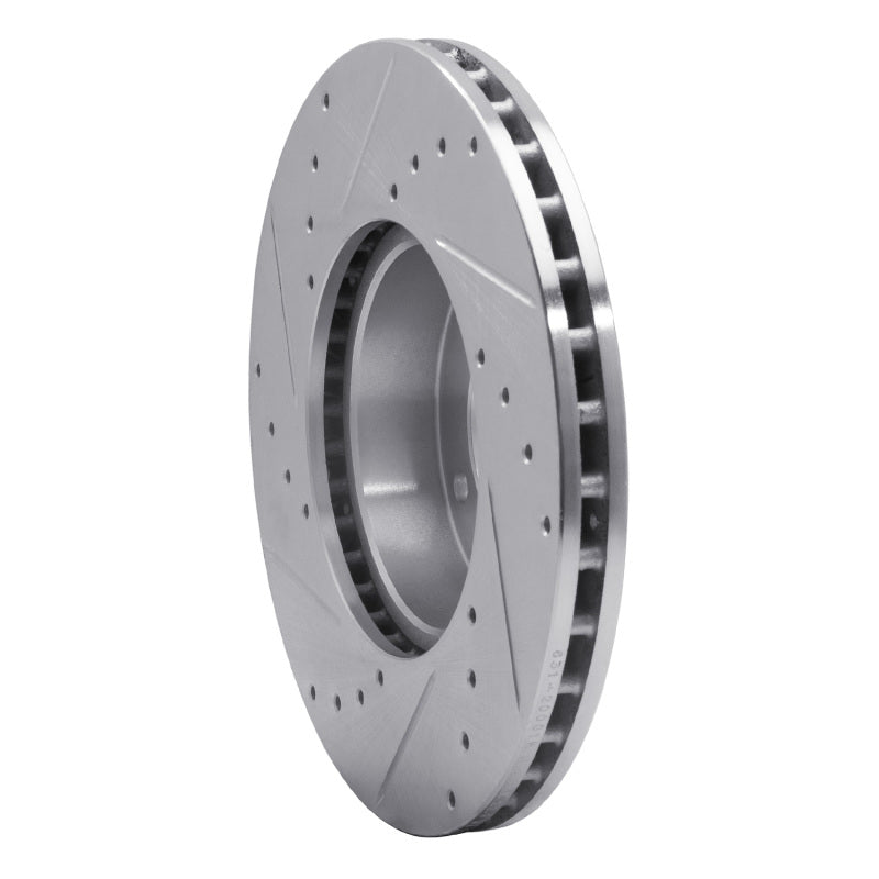 R1 71-97 Jaguar XJS Front Right Drilled & Slotted Silver Brake Rotor