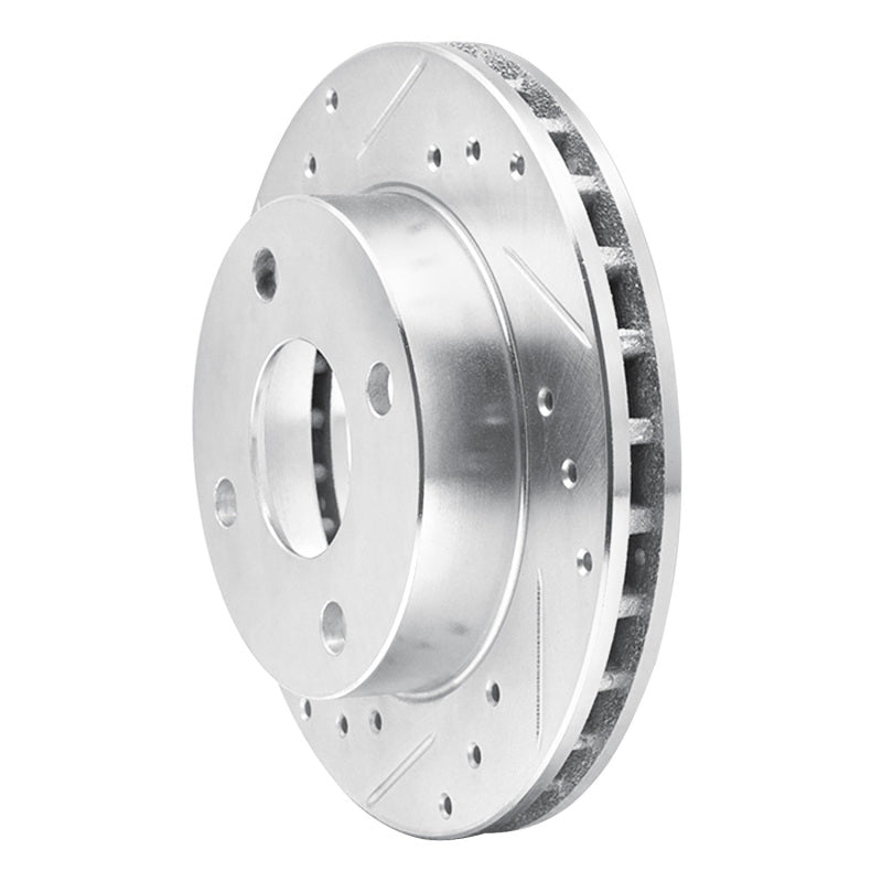 R1 81-94 Ford Escort Front Left Drilled & Slotted Silver Brake Rotor