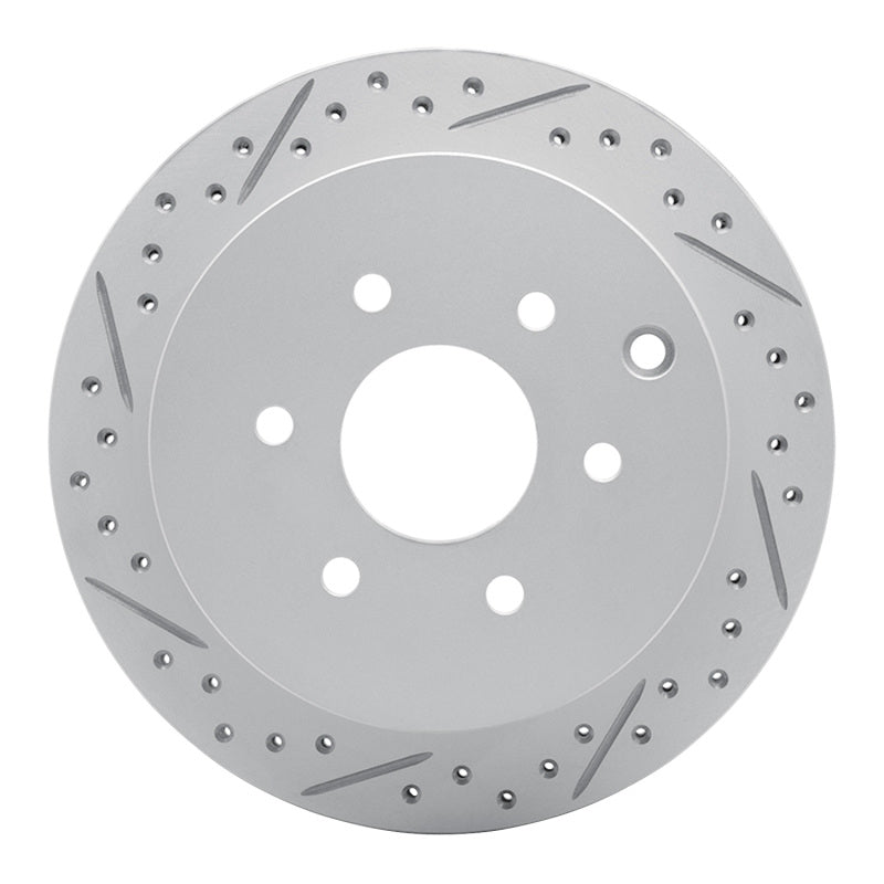 R1 05-25 Nissan XTerra Rear Left Drilled & Slotted Geo-Carbon Rotor