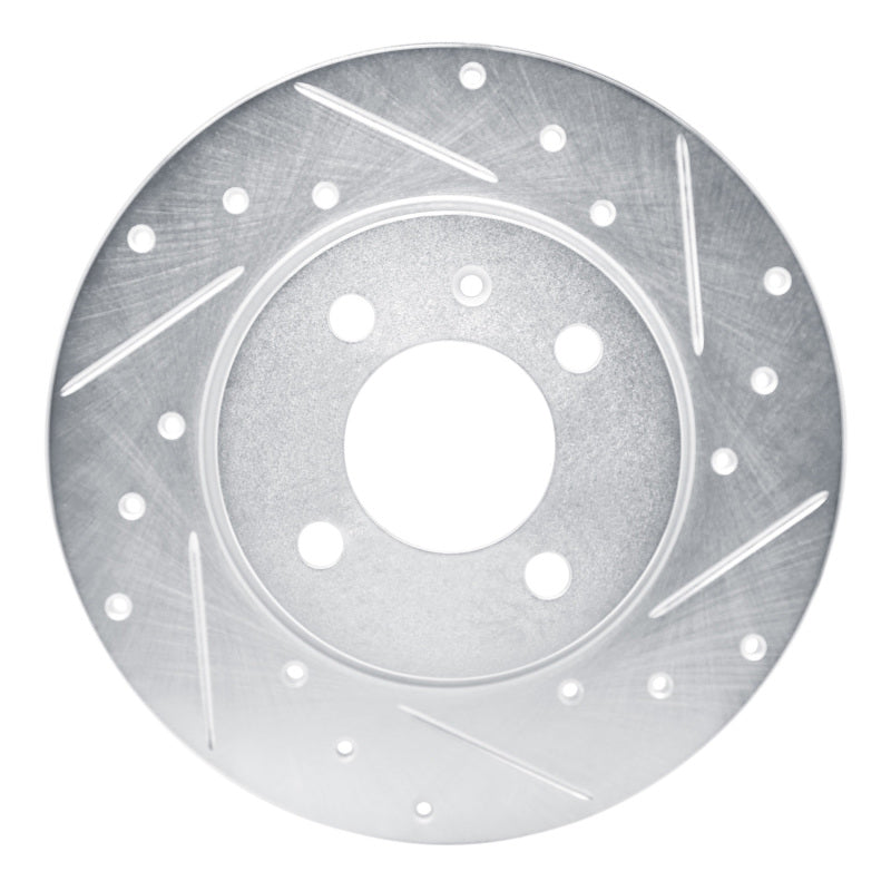 R1 84-97 Audi Coupe Front Right Drilled & Slotted Silver Brake Rotor