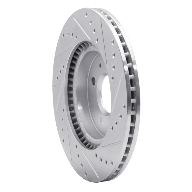 R1 12-23 Hyundai ACCENT Front Left Drilled & Slotted Silver Brake Rotor