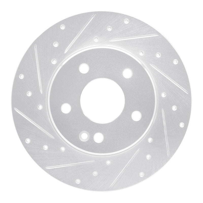 R1 97-98 Mercedes-Benz C230 Front Left Drilled & Slotted Silver Brake Rotor