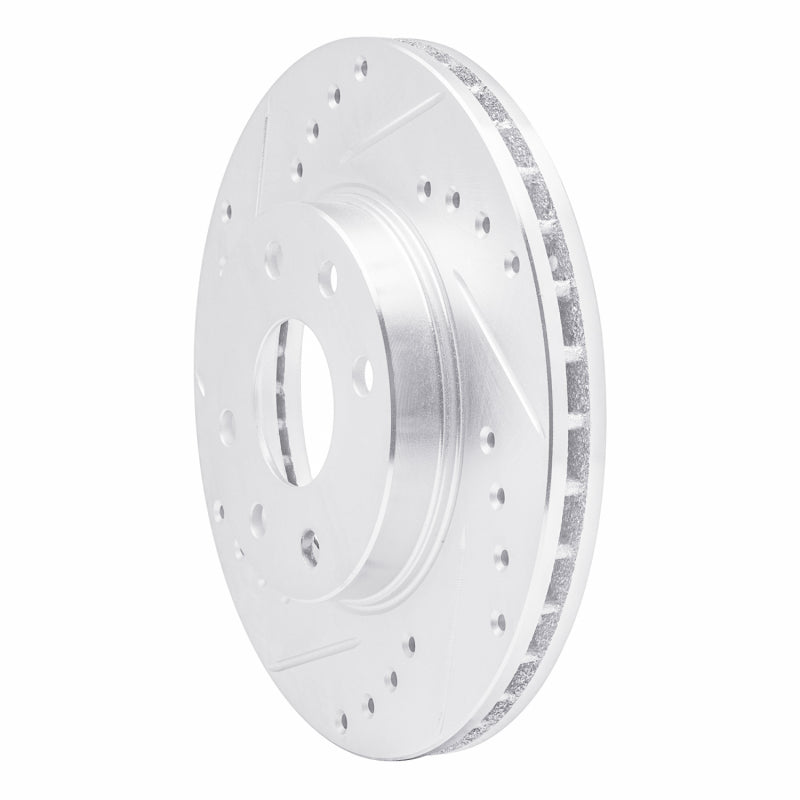 R1 90-93 Asuna SUNFIRE Front Left Drilled & Slotted Silver Brake Rotor