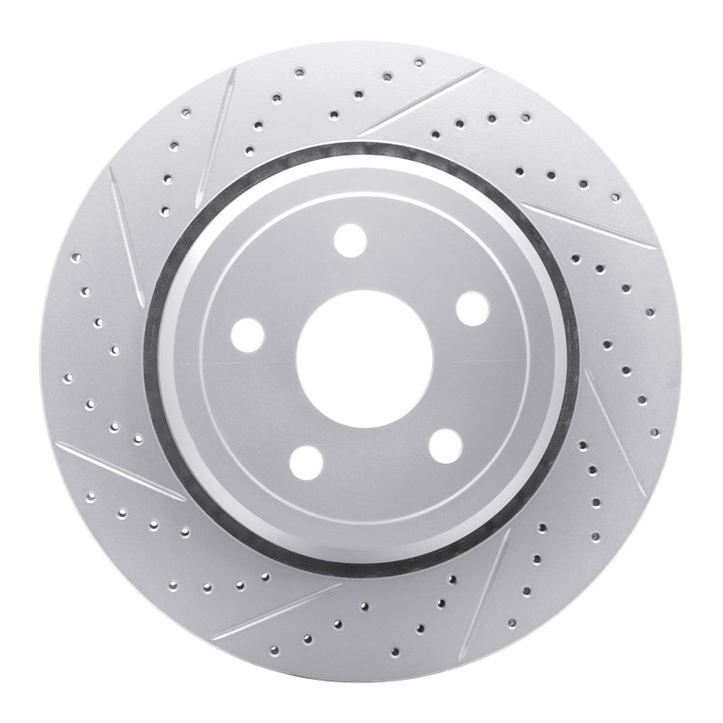 R1 12-25 Dodge Durango Rear Left Drilled & Slotted Geo-Carbon Rotor