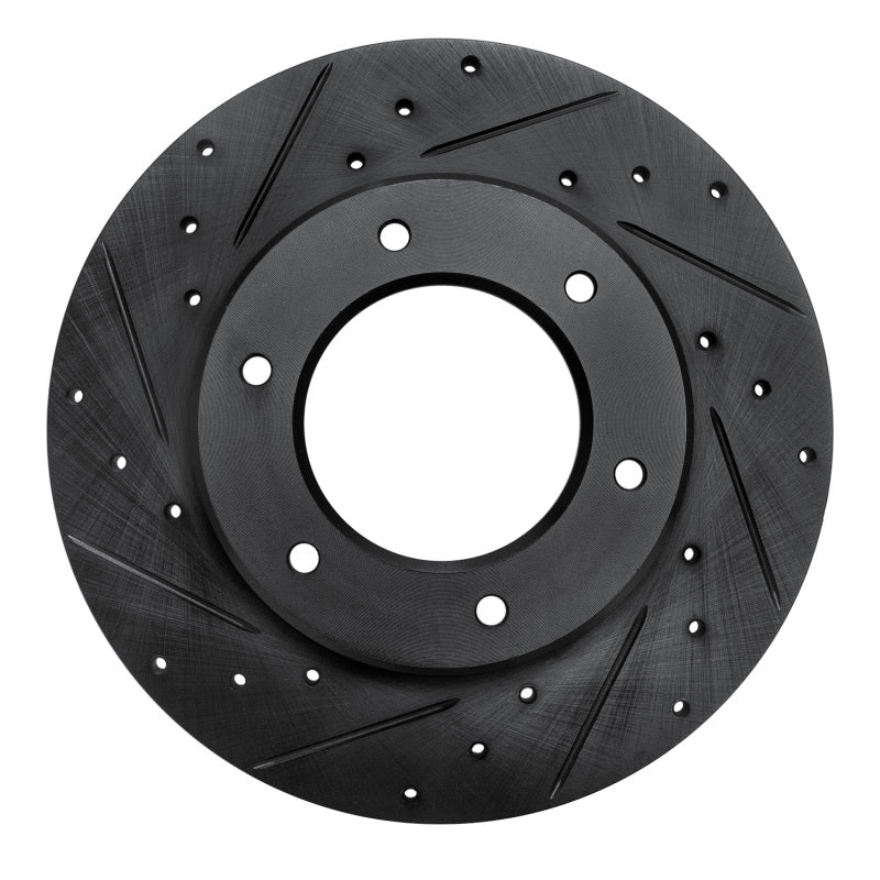 R1 79-80 Toyota Pickup Front Left Drilled & Slotted Black Brake Rotor