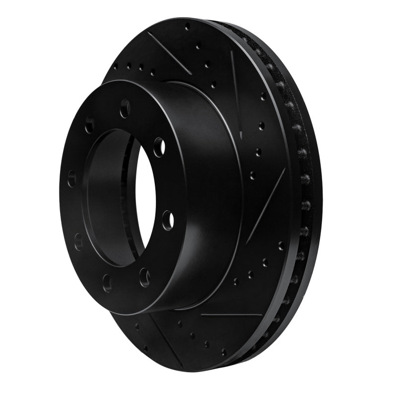R1 05-12 Ford F-250 4WD (Super Duty) Front Right Drilled & Slotted Black Brake Rotor