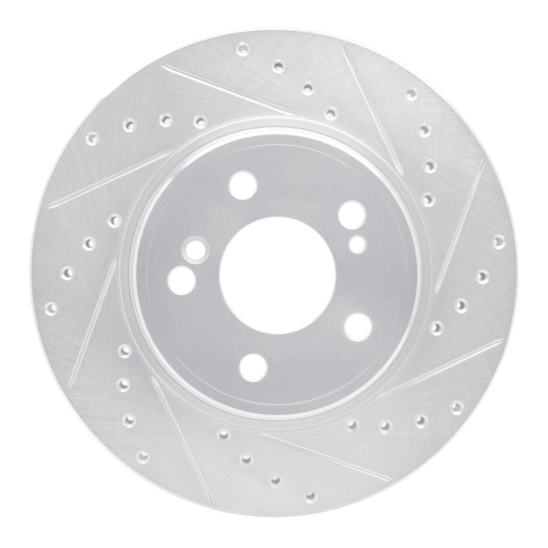 R1 93-02 Mercedes-Benz SL500 Rear Right Drilled & Slotted Silver Brake Rotor