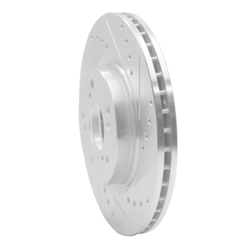 R1 12-16 Honda CR-V Front Right Drilled & Slotted Silver Brake Rotor