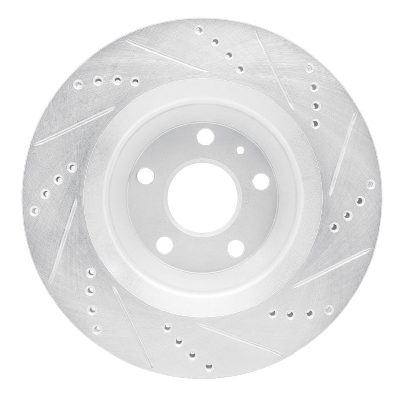 R1 08-15 Audi TT Quattro RS Rear Left Drilled & Slotted Silver Brake Rotor