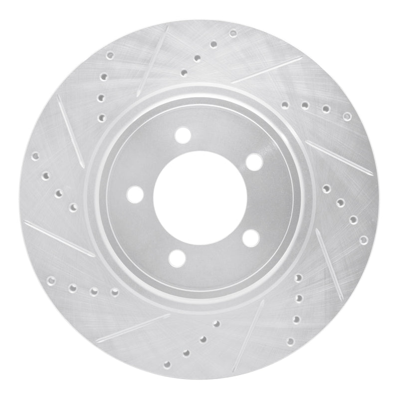 R1 03-05 Lincoln AVIATOR Front Left Drilled & Slotted Silver Brake Rotor