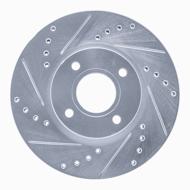 R1 14-23 Ford Fiesta (USA/Canada) Front Left Drilled & Slotted Silver Brake Rotor