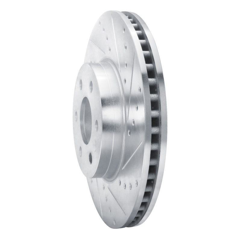 R1 21-22 Chevrolet Colorado Front Right Drilled & Slotted Silver Brake Rotor