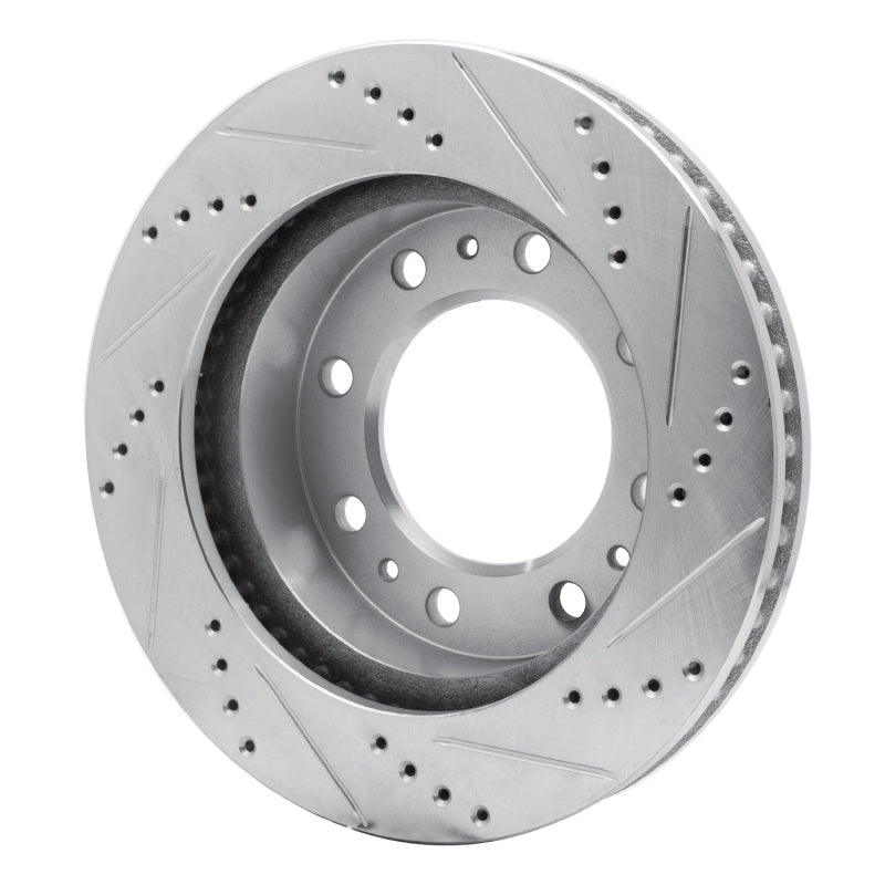 R1 06-11 Cadillac DTS Front Left Drilled & Slotted Silver Brake Rotor