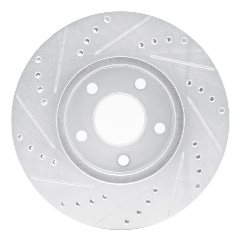 R1 07-10 Chevrolet COBALT Front Right Drilled & Slotted Silver Brake Rotor