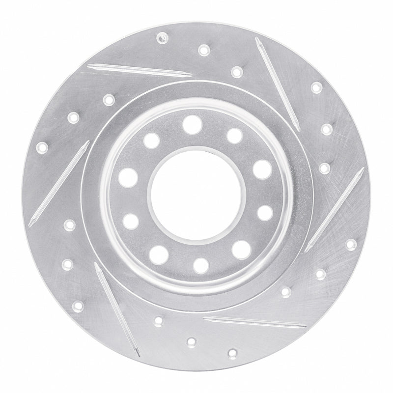 DFC 13-16 Dodge Dart Rear Left Drilled & Slotted Silver Brake Rotor