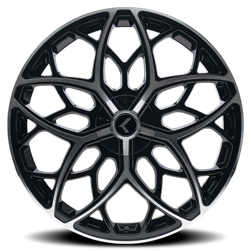 Kraze KR184 Ricochet 22x8.5 / 5x115/120 BP / 38mm Offset / 74.1mm Hub Gloss Black Machined Wheel