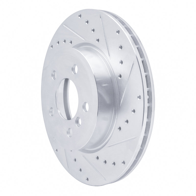 R1 04-10 BMW X3 Front Right Drilled & Slotted Silver Brake Rotor