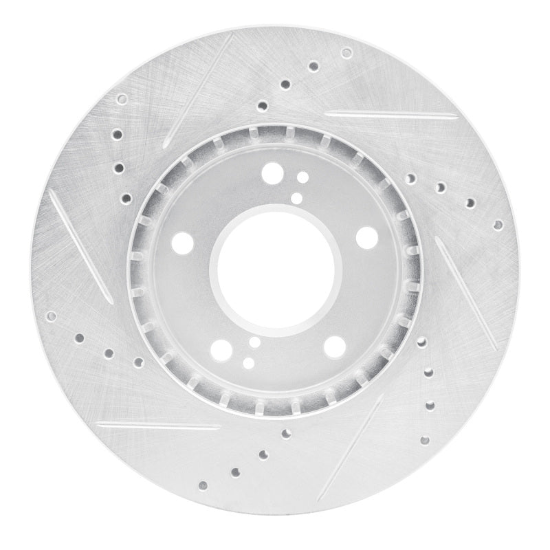 DFC 01-03 Hyundai XG300 Front Right Drilled & Slotted Silver Brake Rotor