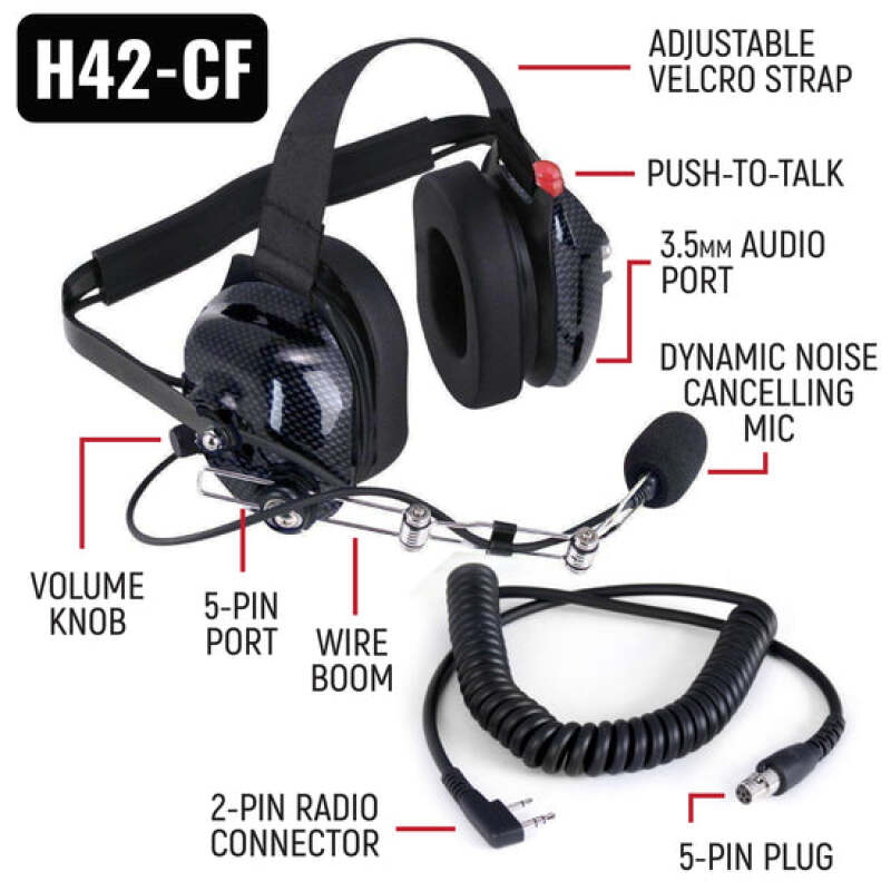 Rugged Radios IMSA Driver & Crew Chief Long Track Racing Kit w/ RDH16 Radios