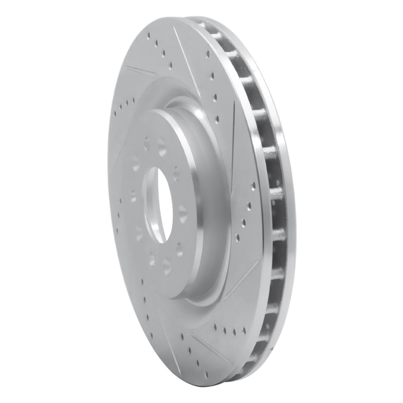 R1 00-06 Jaguar XJR Front Right Drilled & Slotted Silver Brake Rotor